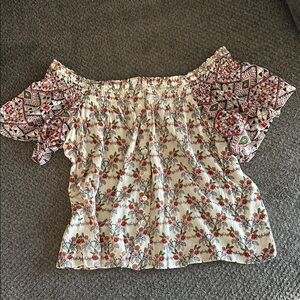 Patrons of Peace Multicolor Floral Off-Shoulder Tunic